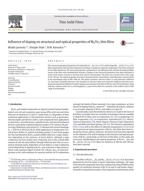 PDF Influence Of Doping On Structural And Optical Properties Of Bi 2