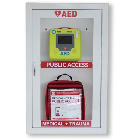 Zoll Medical Aed Combo Wall Cabinet With Alarm Office Equipment Company