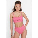 Trendyol Pink Textured Cut Out Detailed Bikini Bottoms Eponuda