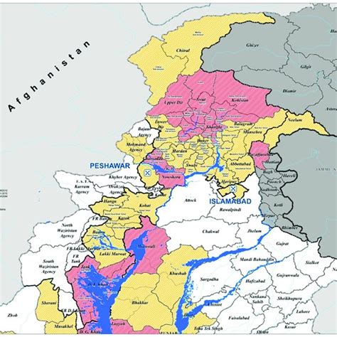 District Tehsil And Union Council Map Of Mardan Charsadda And