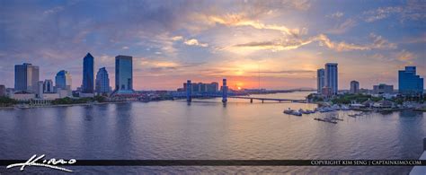 Jacksonville Skyline View from Acosta Bridge Florida | Royal Stock Photo