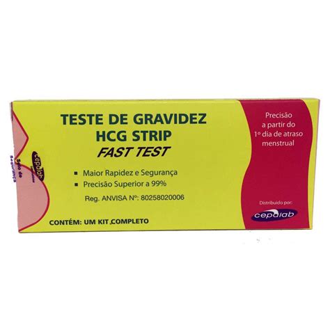 Teste De Gravidez Hcg Strip Fast Test Cepalab Em Promo O Na Americanas