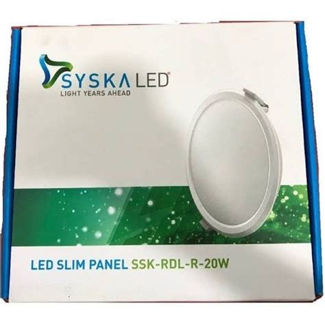 Round Cool White Ssk Rdl R W Syska Led Slim Panel Light For Indoor