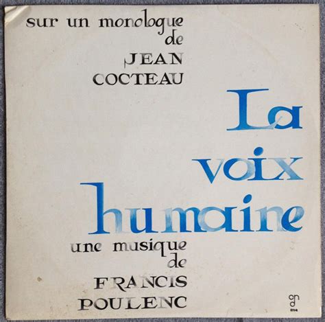 Denise Duval Jean Cocteau Francis Poulenc La Voix Humaine Lp