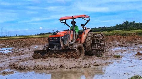 Tractor Kubota Plowing Pushing Farmland Ep227 YouTube