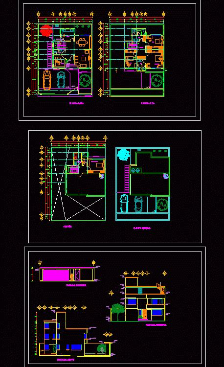 House Three Bedrooms Dwg Elevation For Autocad Designs Cad