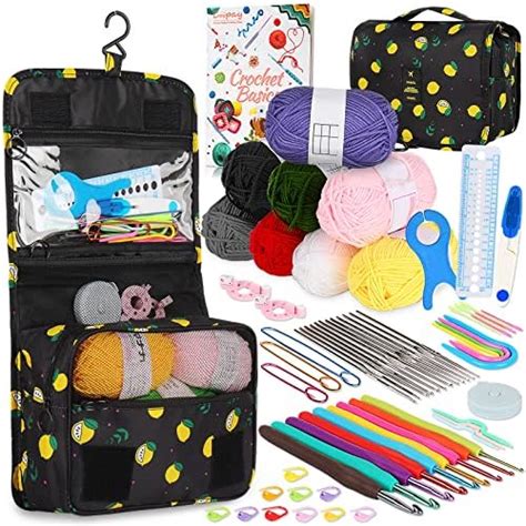 Coopay 62 pièces kit Crochet Debutant Complet Kits de Crochet Portable