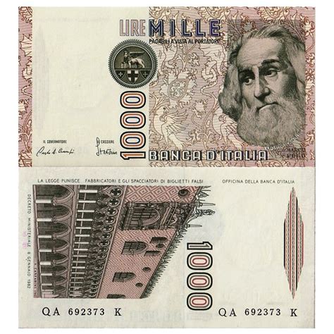 A Banknote Italy Lire Marco Polo Bi P A Unc Mynumi