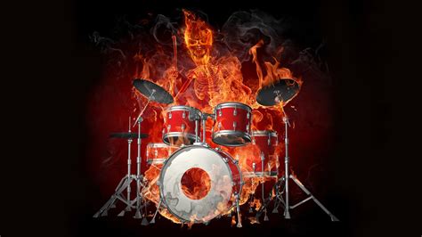 Drums On Fire Wallpaper