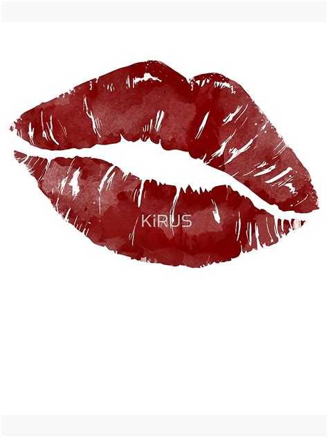 Wet Red Hot Lips Print Lipstick Kiss Me Clip Art Poster By Kirus