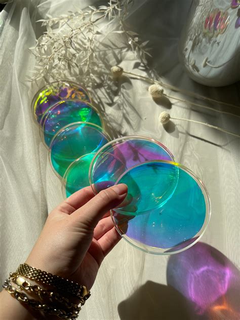 Holographic Resin Coaster Collection Etsy