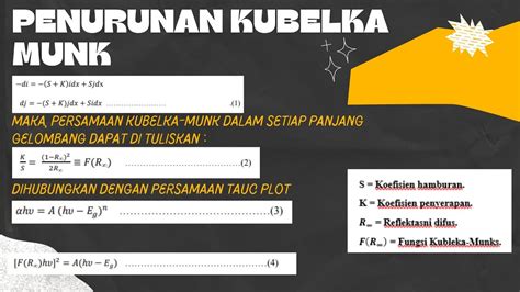 Drs Penurunan Rumus Metode Tauc Plot Dan Metode Kubelkan Munk Serta