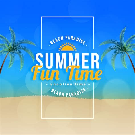 Free Vector Summer Fun Time Beach Paradise Background