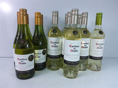13 bottles of various wine, including Casillero del Diablo Chardonnay ...
