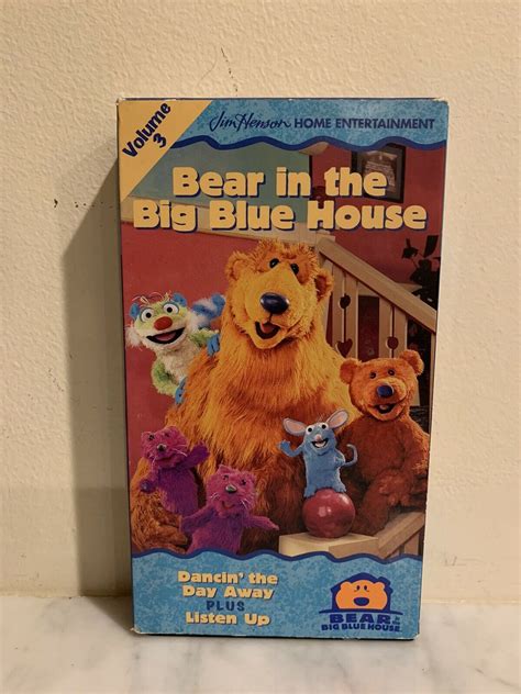 Bear In The Big Blue House Dancin’ The Day Away And Listen Up Vhs Tape Christmas Movies Christmas