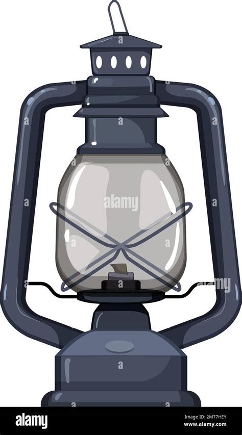 Metal Kerosene Lamp Cartoon Vector Illustration Stock Vector Image