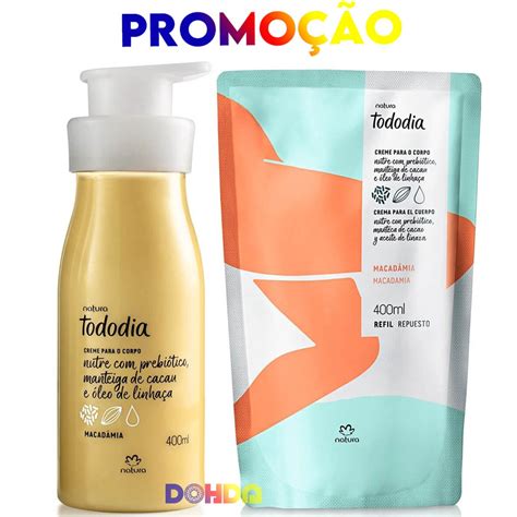 Kit Hidratante Tododia Macadâmia 400ml Refil Natura Submarino