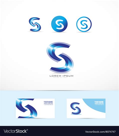 Letter S blue metal logo icon Royalty Free Vector Image