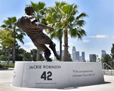 Jackie Robinson Statue Unveiled At Dodger Stadium