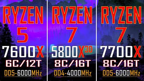 RYZEN 5 7600X DDR5 Vs RYZEN 7 5800X3D DDR4 Vs RYZEN 7 7700X DDR5