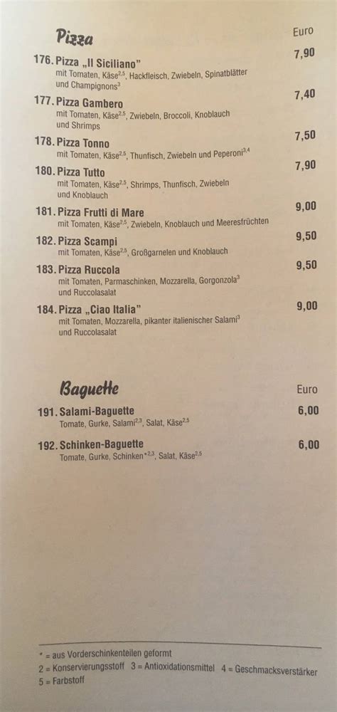 Speisekarte Von Pizzeria Il Siciliano M Ncheberg M Ncheberg