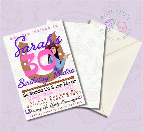 Rodeo Invitation, Rodeo Themed Party, Digital Card Birthday Invitation, Printable Birthday ...