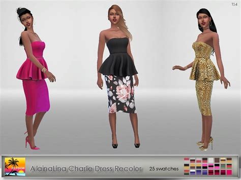 The Sims Resource Alainalina Charlie Dress Recolor