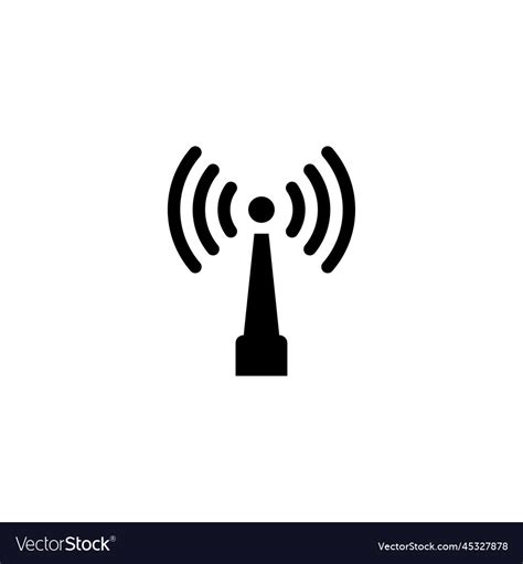 Wireless Antenna Network Transmitter Flat Icon Vector Image