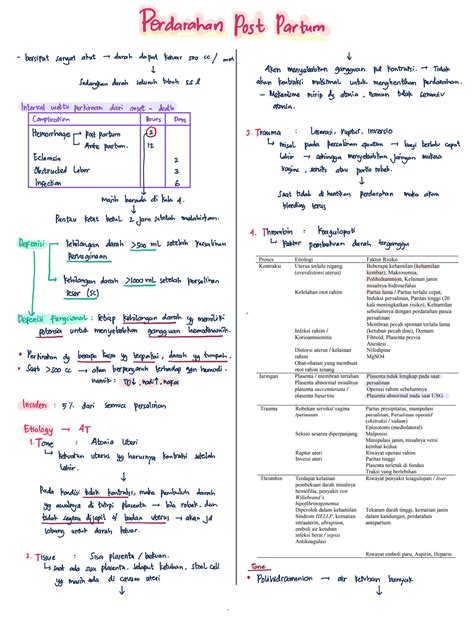 SOLUTION: Medical science notes about post partum hemorrhage perdarahan