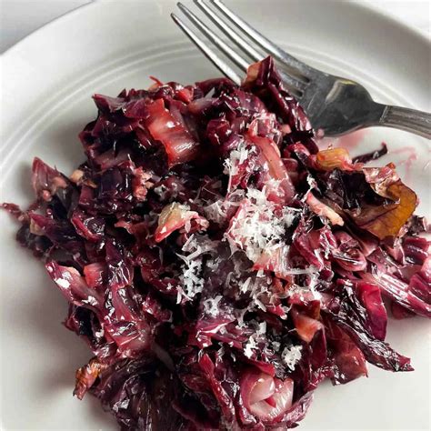 Sautéed Radicchio With Balsamic And Parmesan Cheese Cooking Chat