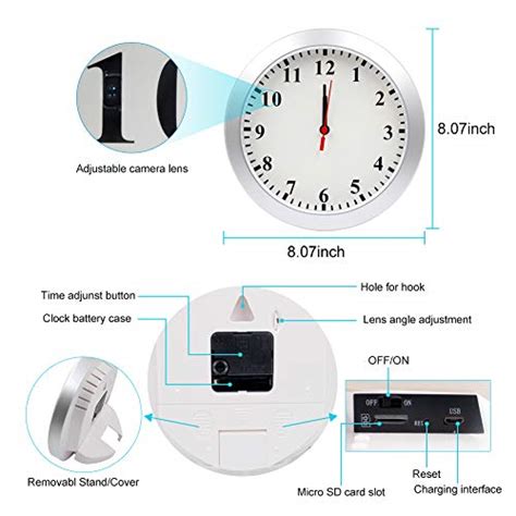 Spy Hidden Wall Clock Camera Amcsxh Hd P Wifi Camera Wall Clock