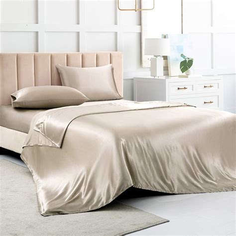 Satin Bed Sheets Full Size Sheet Sets Taupe Silk Sheets 4