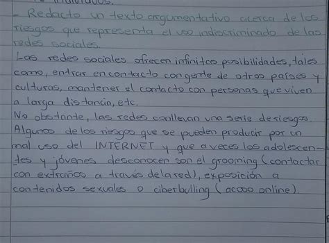 Redactado Un Texto Argumentativo Acerca De Los Riesgos Que Representa