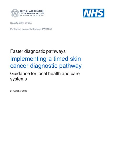 Pdf Implementing A Timed Skin Cancer Diagnostic Pathway Guidance For