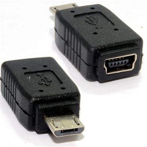 Adaptador Usb Mini Usb Hembra A Micro Usb Macho Negro