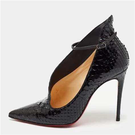 Christian Louboutin Black Python Leather Vampydoly Pumps Size 365 Christian Louboutin The