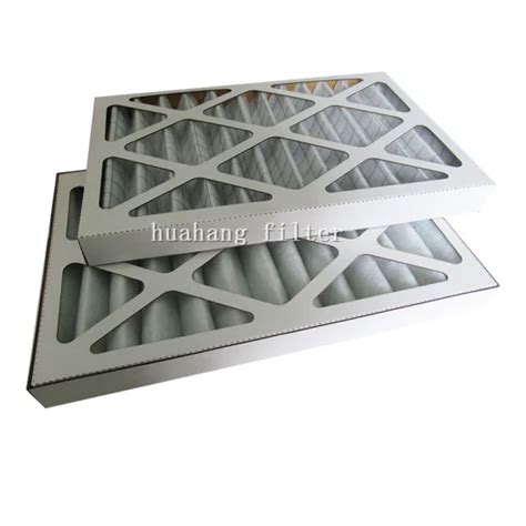 Cardboard Frame Primary HVAC Ahu Dust Panel Furnace Pleated G3 G4 F5