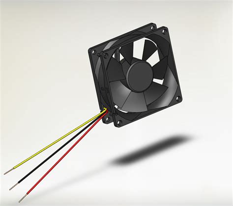 3D Вентилятор 80x80x25мм - Чертежи, 3D Модели, Проекты, Приборостроение