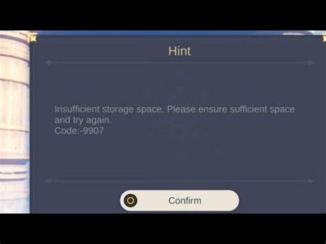 Genshin Impact Fix Insufficient Storage Space Please Ensure
