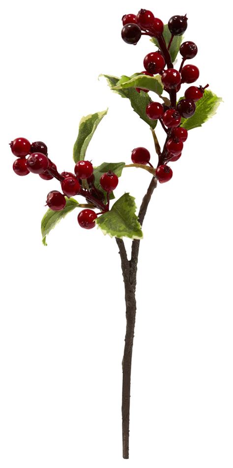 Nearly Natural 16 Holly Berry Artificial Flower Set Of 6