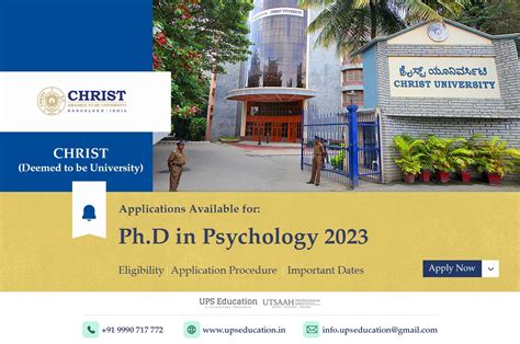 Admission Is Open At Christ University For Phd In Psychology Ups