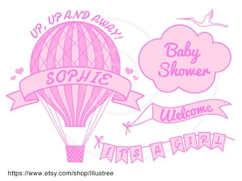 Baby Clip Art Hot Air Balloon Baby Shower It S A Boy Etsy