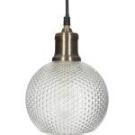 Lampe Suspension Boule En Verre Iris 19cm Or