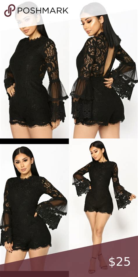 Lace Romper 🖤 Fashion Nova Fashion Romper Lace Romper Flirty Outfits