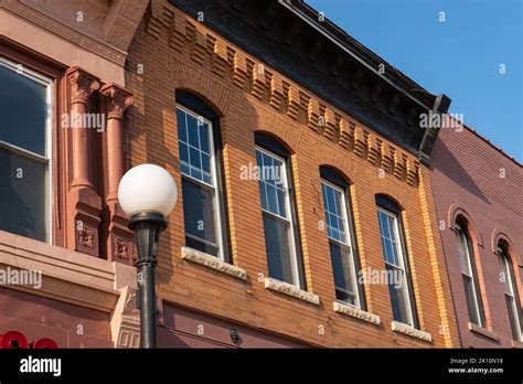 Old Downtown Storefronts In Small Midwest Town Spring Valley Illinois