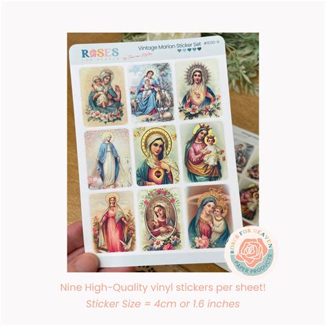 Vintage Virgin Mary Sticker Sheets Catholic Stickers Mary And Etsy