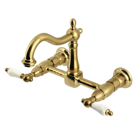 Kingston Brass Heritage Double Handle 2 Hole Wall Mount Bridge Kitchen Faucet Wayfair