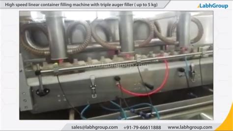 High Speed Linear Container Filling Machine With Triple Auger Filler