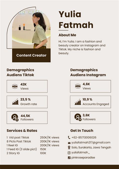 Influencer Rate Card Template Content Creator Rate Card Rate Sheet For