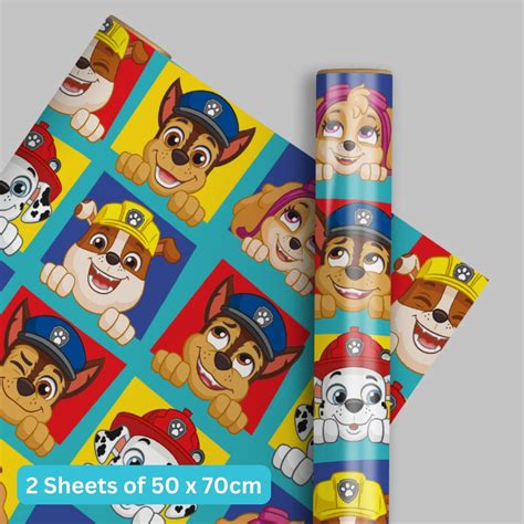 Paw Patrol Wrapping Paper 2 Sheets And 2 Tags Danilo Promotions